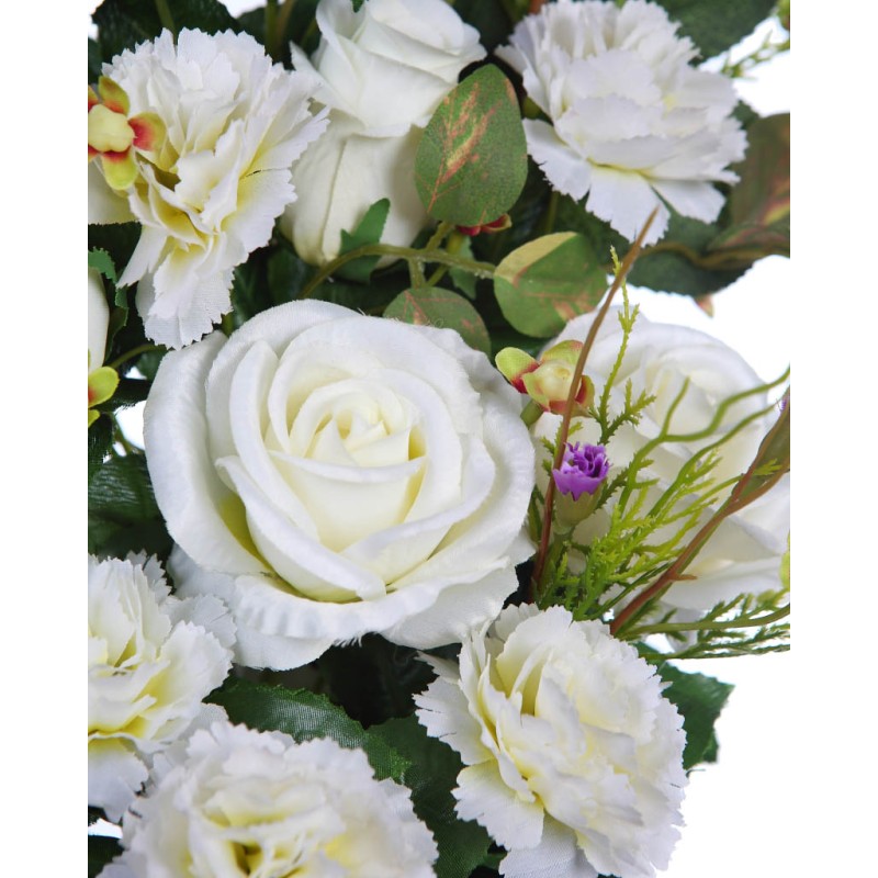 RAMO ROSAS Y CLAVELES ARTIFICIAL 52CM