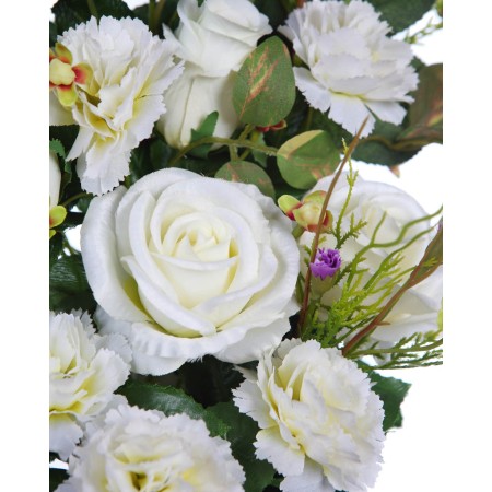 RAMO ROSAS Y CLAVELES ARTIFICIAL 52CM