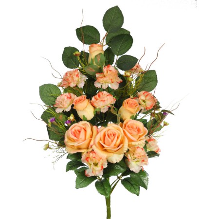 RAMO ROSAS Y CLAVELES ARTIFICIAL 52CM