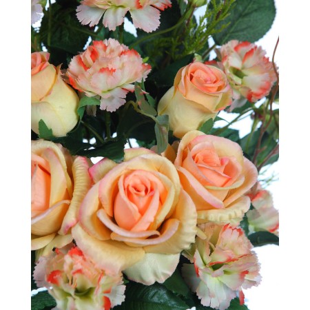 RAMO ROSAS Y CLAVELES ARTIFICIAL 52CM