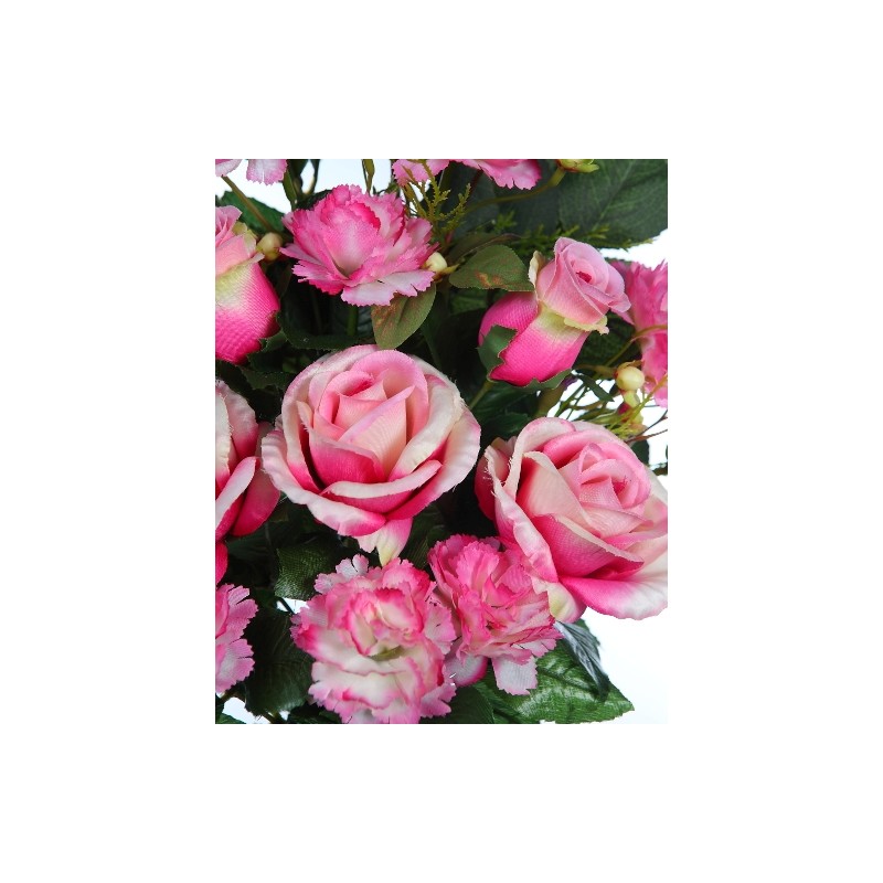 RAMO ROSAS Y CLAVELES ARTIFICIAL 52CM