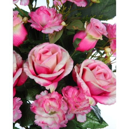 RAMO ROSAS Y CLAVELES ARTIFICIAL 52CM