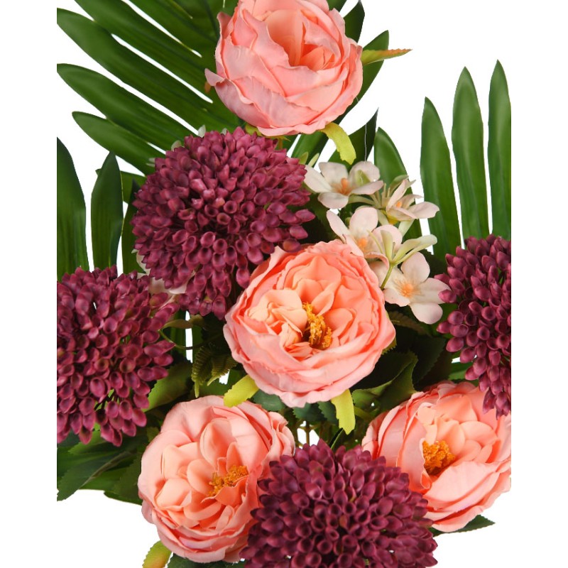 RAMO ROSAS Y DAHLIA ARTIFICIAL 48CM