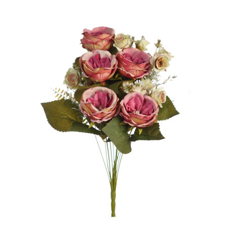 RAMO ROSAS Y GIPSOFILA ARTIFICIAL 50CM