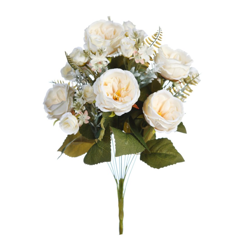 RAMO ROSAS Y GIPSOFILA ARTIFICIAL 50CM