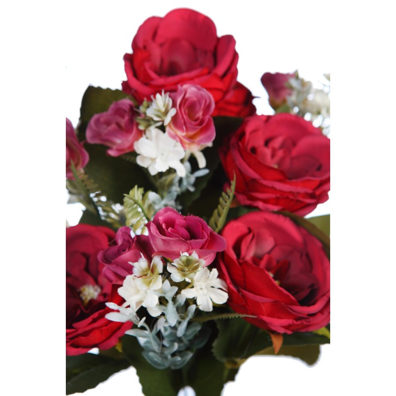 RAMO ROSAS Y GIPSOFILA ARTIFICIAL 50CM