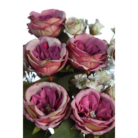 RAMO ROSAS Y GIPSOFILA ARTIFICIAL 50CM