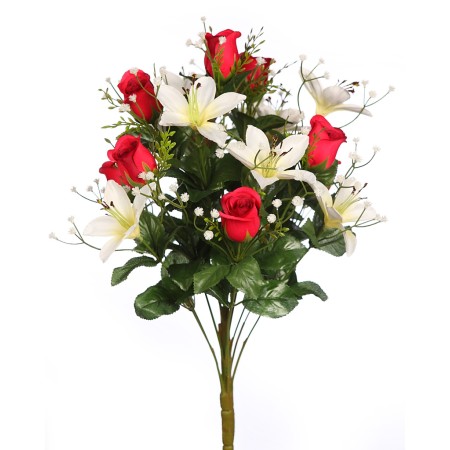 RAMO ROSAS Y LILIUMS ARTIFICIAL  52CM