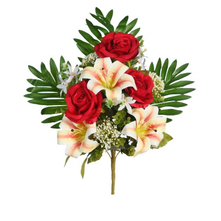 RAMO ROSAS Y LILYS ARTIFICIAL 50CM