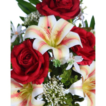 RAMO ROSAS Y LILYS ARTIFICIAL 50CM