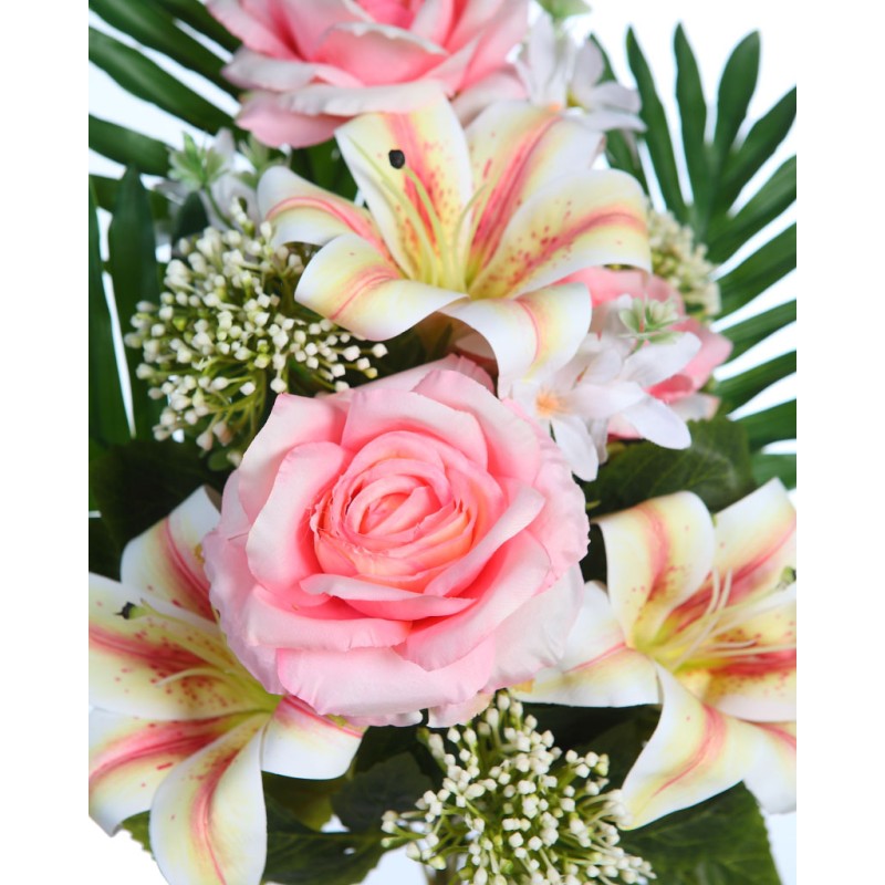 RAMO ROSAS Y LILYS ARTIFICIAL 50CM