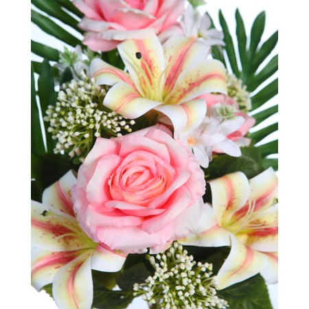 RAMO ROSAS Y LILYS ARTIFICIAL 50CM