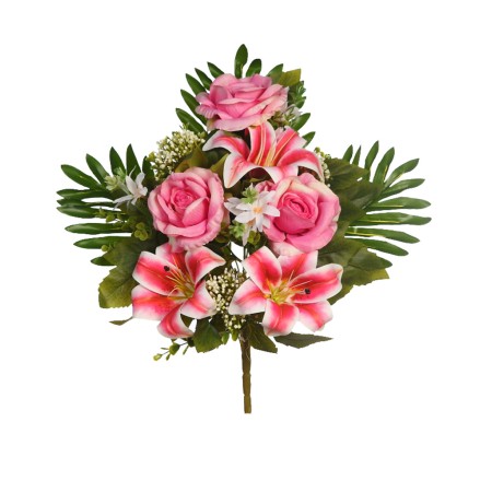 RAMO ROSAS Y LILYS ARTIFICIAL 50CM