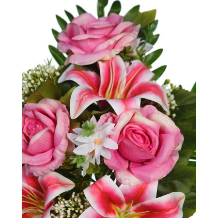 RAMO ROSAS Y LILYS ARTIFICIAL 50CM