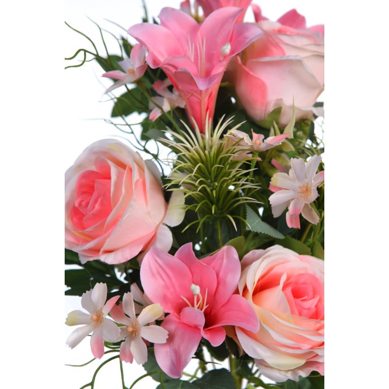 RAMO ROSAS Y LILYS ARTIFICIAL 52CM