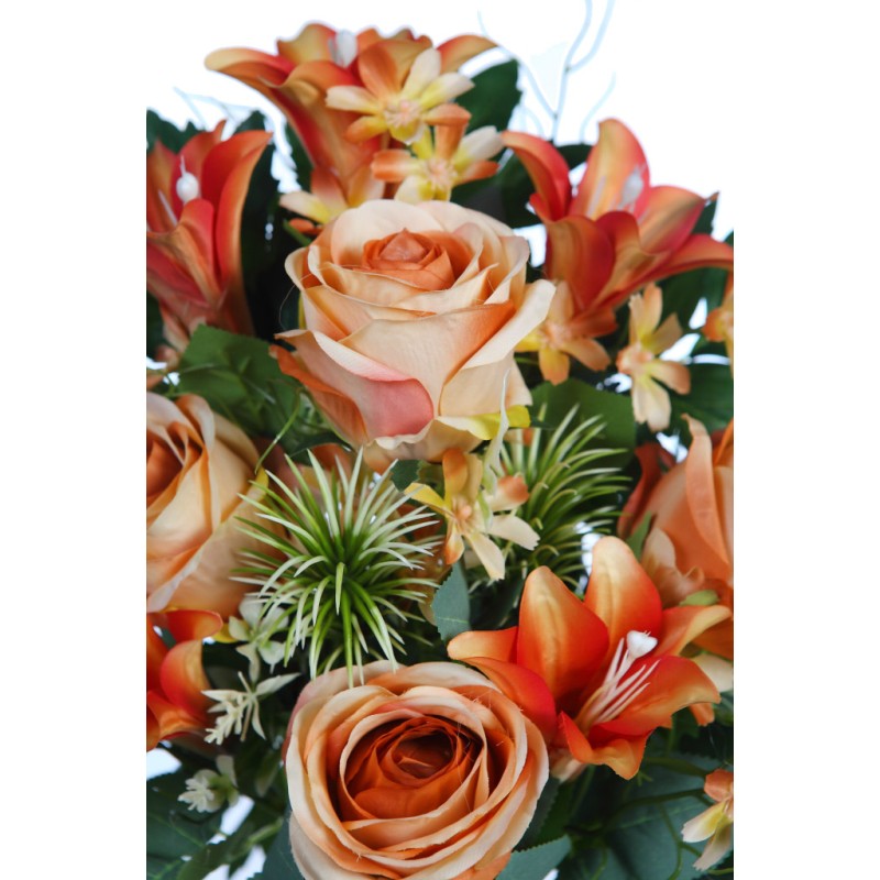 RAMO ROSAS Y LILYS ARTIFICIAL 52CM