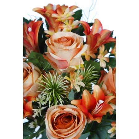 RAMO ROSAS Y LILYS ARTIFICIAL 52CM