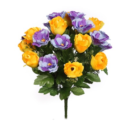 RAMO ROSAS Y LISIANTHUS ARTIFICIAL 48CM