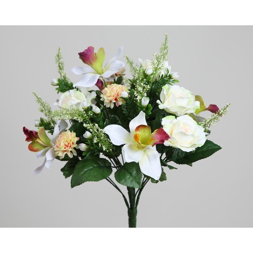 RAMO ROSAS Y ORQUIDEAS ARTIFICIAL 40 CM 2
