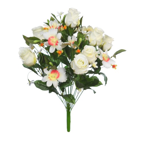 RAMO ROSAS Y ORQUIDEAS ARTIFICIAL 50CM