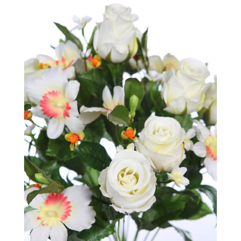 RAMO ROSAS Y ORQUIDEAS ARTIFICIAL 50CM