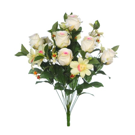 RAMO ROSAS Y ORQUIDEAS ARTIFICIAL 50CM