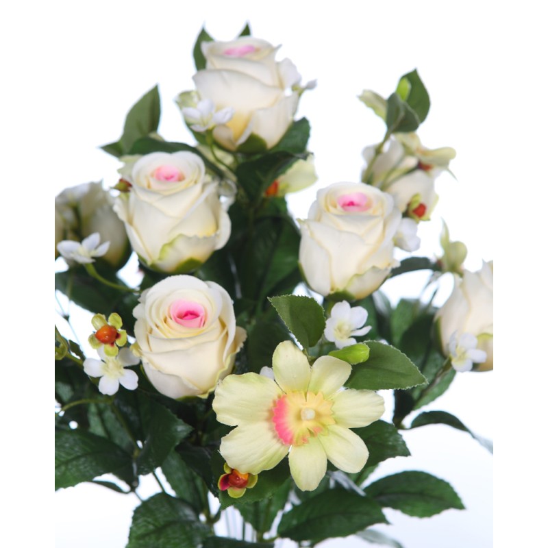 RAMO ROSAS Y ORQUIDEAS ARTIFICIAL 50CM