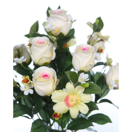 RAMO ROSAS Y ORQUIDEAS ARTIFICIAL 50CM