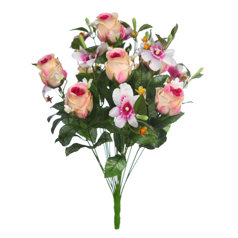 RAMO ROSAS Y ORQUIDEAS ARTIFICIAL 50CM