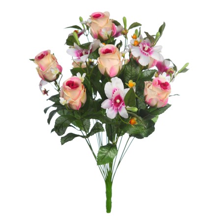 RAMO ROSAS Y ORQUIDEAS ARTIFICIAL 50CM