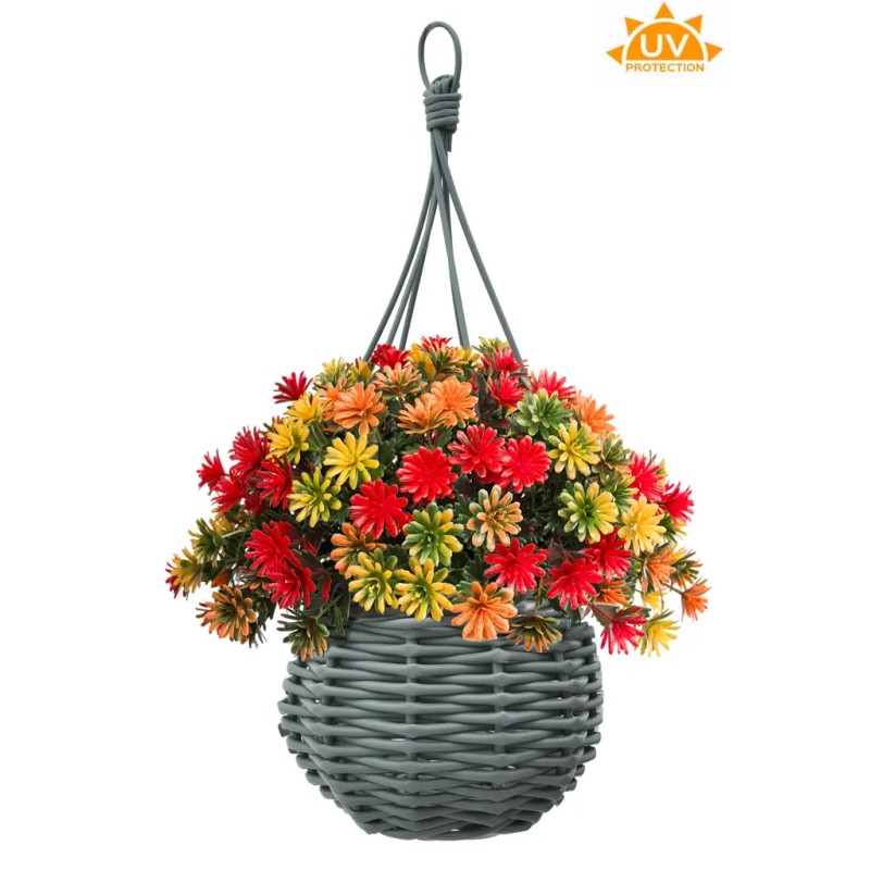 CESTA COLGANTE DANDELION UV ARTIFICIAL 20CM