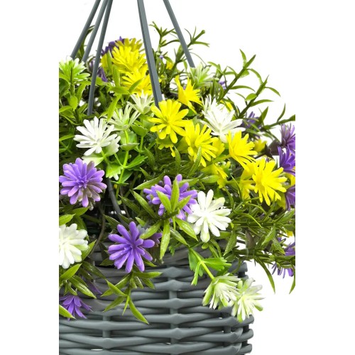 CESTA COLGANTE DIENTE DE LEON ARTIFICIAL UV 20CM 2