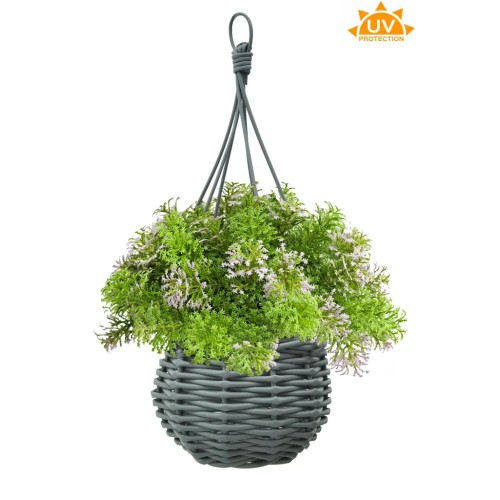 CESTA COLGANTE GRASS ARTIFICIAL UV 22CM