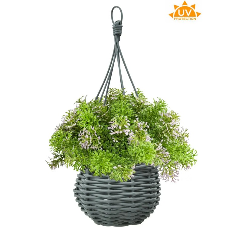 CESTA COLGANTE GRASS ARTIFICIAL UV 22CM