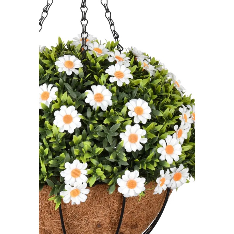 CESTA COLGANTE MARGARITAS ARTIFICIALES UV 30CM