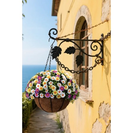 CESTA COLGANTE MARGARITAS ARTIFICIALES UV 30CM