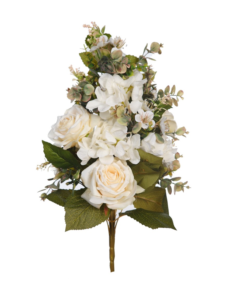 RAMO ROSAS Y EUCALIPTO ARTIFICIAL 55CM