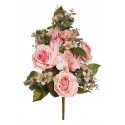 RAMO ROSAS Y EUCALIPTO ARTIFICIAL 55CM