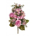 RAMO ROSAS Y EUCALIPTO ARTIFICIAL 55CM