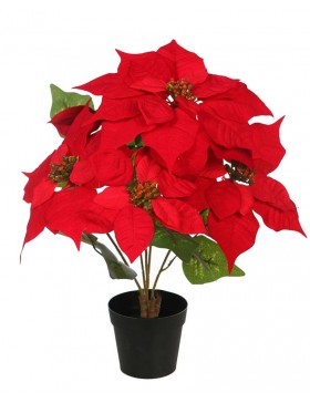 POINSETTIA X5 EN MACETA ARTIFICIAL 40CM
